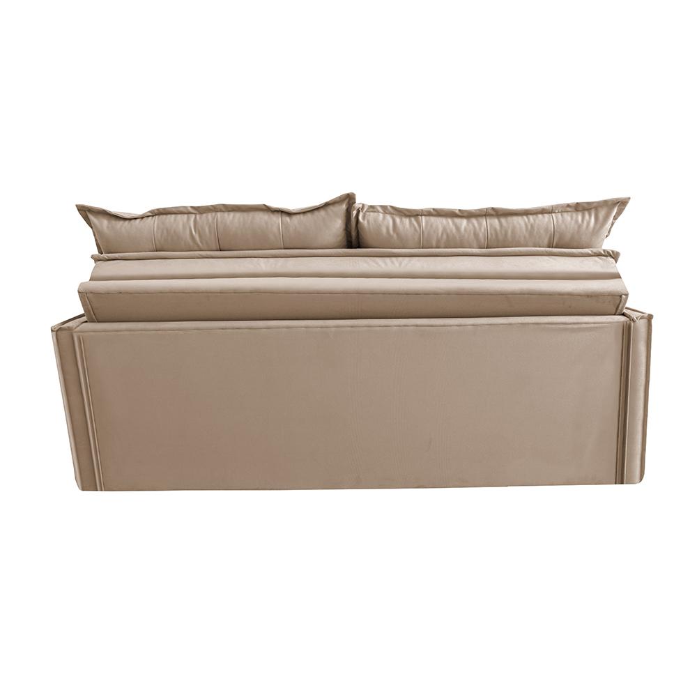 Sofá Sem Caixa Retrátil e Reclinável 1,65m Cama inBox Studio Suede Velusoft Bege
