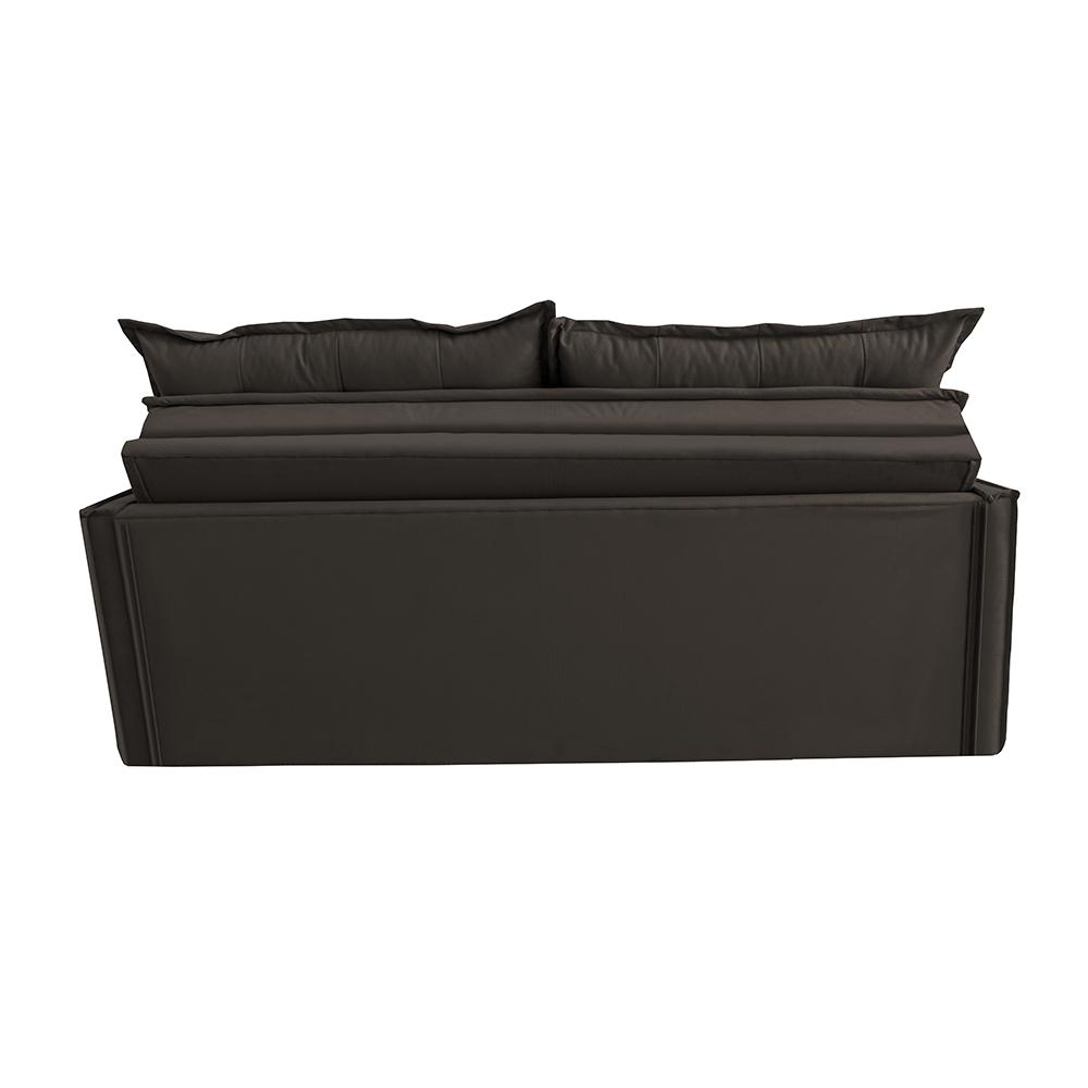 Sofá Sem Caixa Retrátil e Reclinável 1,65m Cama inBox Studio Suede Velusoft Café