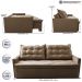 Sofá Sem Caixa Retrátil e Reclinável 1,65m Cama inBox Studio Suede Velusoft Castor