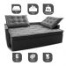 Sofá Sem Caixa Retrátil e Reclinável 1,65m Cama inBox Studio Suede Velusoft Cinza