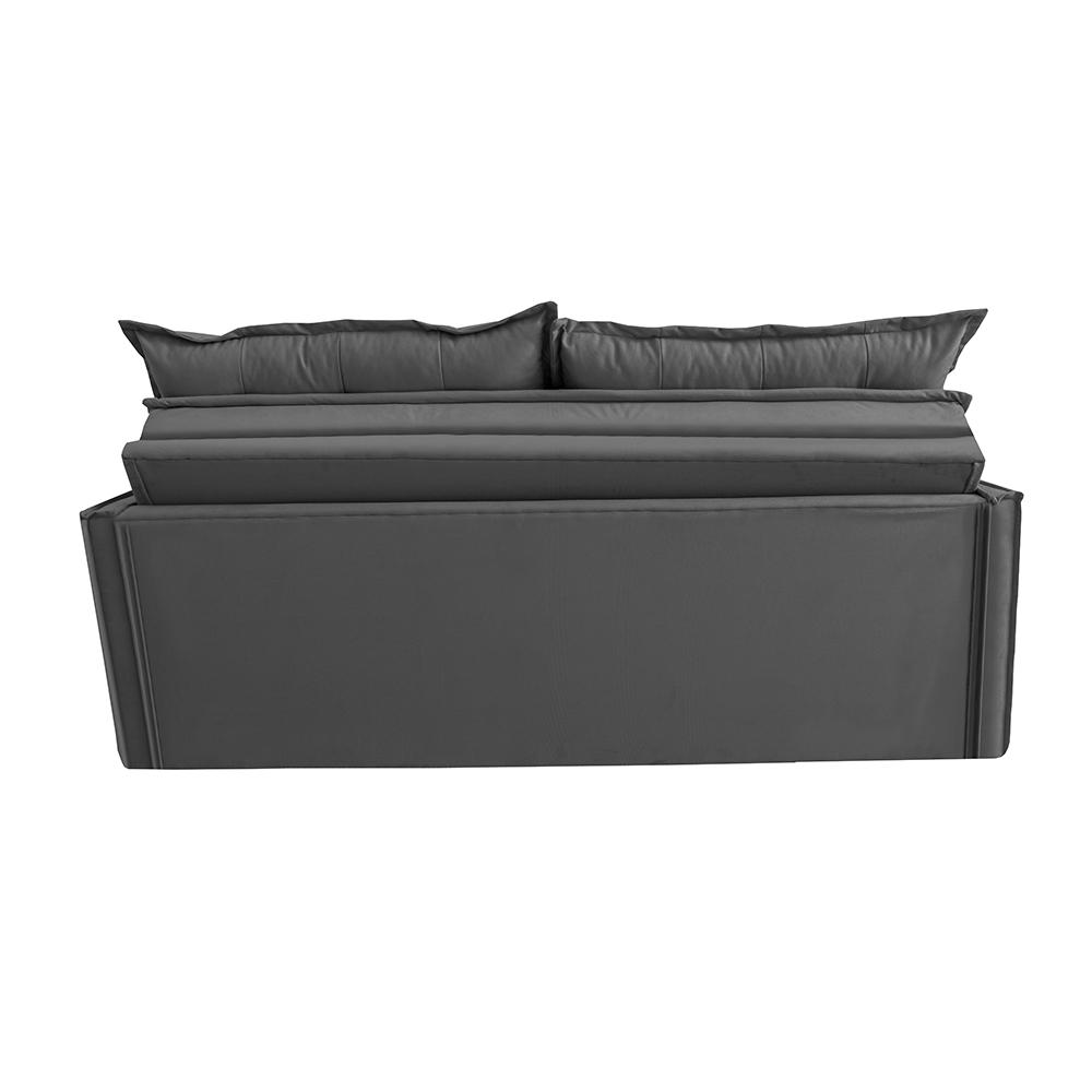 Sofá Sem Caixa Retrátil e Reclinável 1,65m Cama inBox Studio Suede Velusoft Cinza
