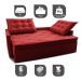 Sofá Sem Caixa Retrátil e Reclinável 1,65m Cama inBox Studio Suede Velusoft Vermelho