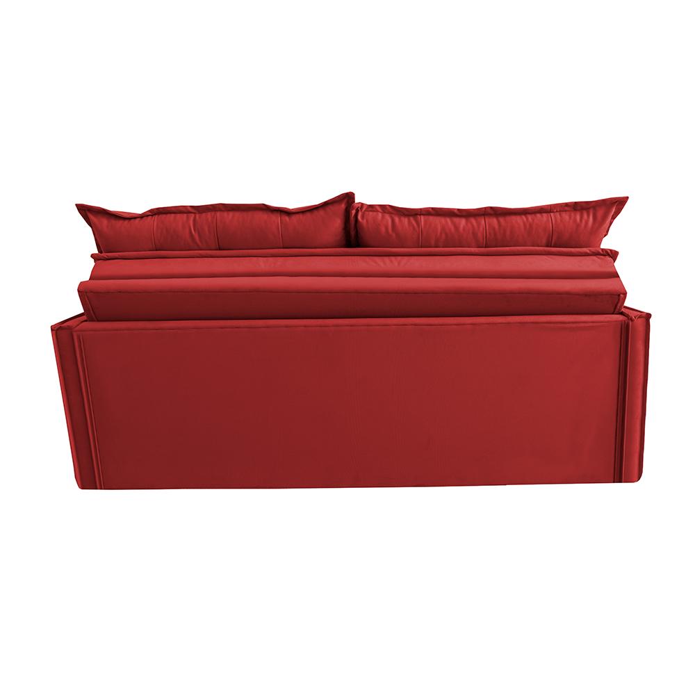Sofá Sem Caixa Retrátil e Reclinável 1,65m Cama inBox Studio Suede Velusoft Vermelho