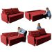 Sofá Sem Caixa Retrátil e Reclinável 1,65m Cama inBox Studio Suede Velusoft Vermelho