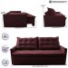 Sofá Sem Caixa Retrátil e Reclinável 1,65m Cama inBox Studio Suede Velusoft Vinho