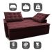 Sofá Sem Caixa Retrátil e Reclinável 1,65m Cama inBox Studio Suede Velusoft Vinho