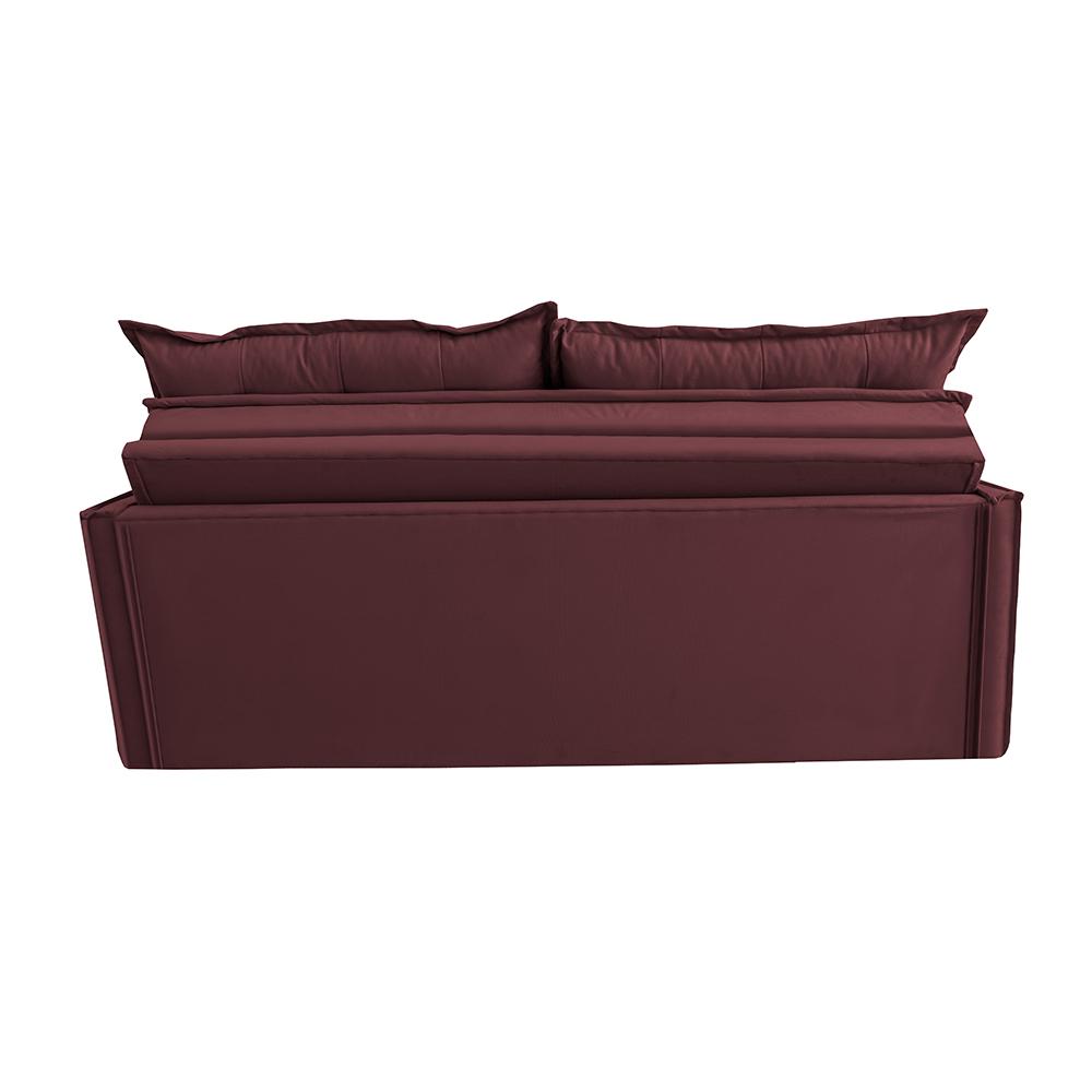 Sofá Sem Caixa Retrátil e Reclinável 1,65m Cama inBox Studio Suede Velusoft Vinho