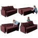 Sofá Sem Caixa Retrátil e Reclinável 1,65m Cama inBox Studio Suede Velusoft Vinho