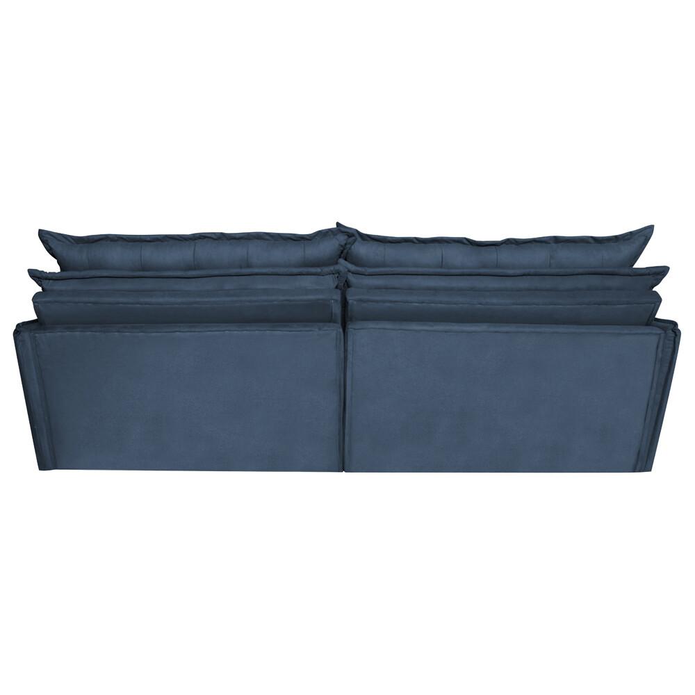 Sofá Sem Caixa Retrátil e Reclinável 1,75m Cama inBox Versátil Suede Velusoft Azul