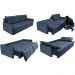 Sofá Sem Caixa Retrátil e Reclinável 1,75m Cama inBox Versátil Suede Velusoft Azul