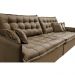 Sofá Sem Caixa Retrátil e Reclinável 1,75m Cama inBox Versátil Suede Velusoft Castor