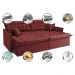 Sofá Sem Caixa Retrátil e Reclinável 1,75m Cama inBox Versátil Suede Velusoft Vermelho