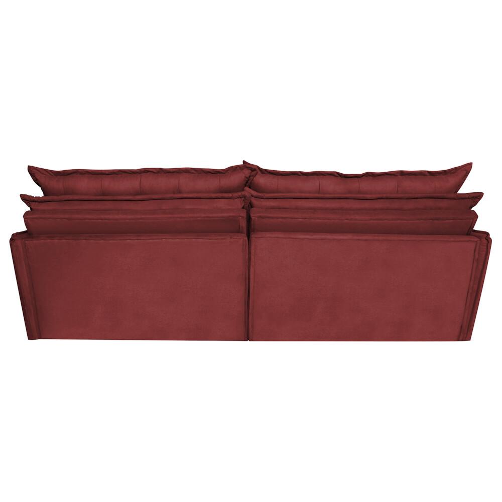Sofá Sem Caixa Retrátil e Reclinável 1,75m Cama inBox Versátil Suede Velusoft Vermelho