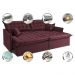 Sofá Sem Caixa Retrátil e Reclinável 1,75m Cama inBox Versátil Suede Velusoft Vinho