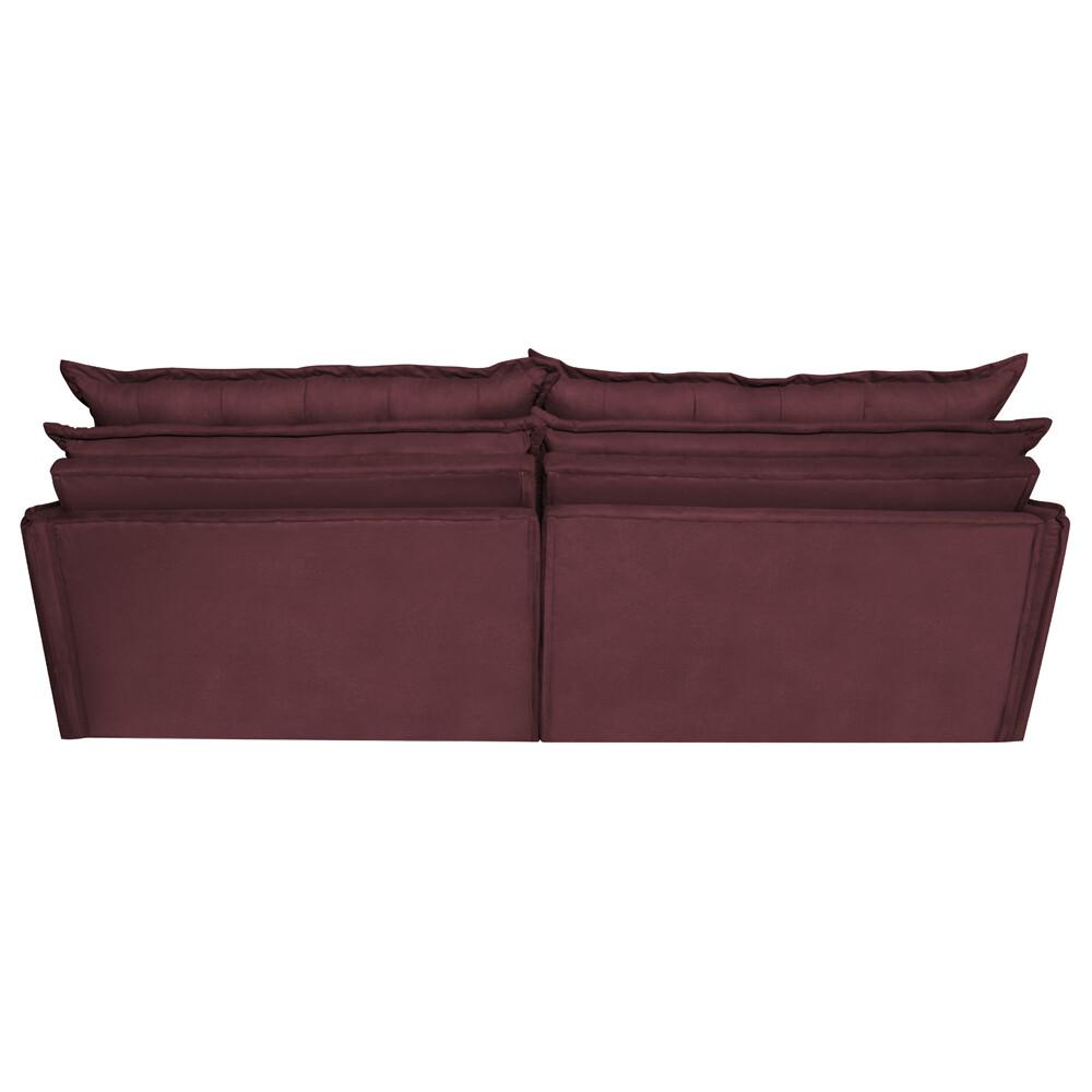 Sofá Sem Caixa Retrátil e Reclinável 1,75m Cama inBox Versátil Suede Velusoft Vinho