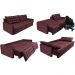 Sofá Sem Caixa Retrátil e Reclinável 1,75m Cama inBox Versátil Suede Velusoft Vinho
