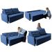Sofá Sem Caixa Retrátil e Reclinável 1,85m Cama inBox Studio Suede Velusoft Azul