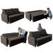 Sofá Sem Caixa Retrátil e Reclinável 1,85m Cama inBox Studio Suede Velusoft Café