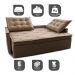 Sofá Sem Caixa Retrátil e Reclinável 1,85m Cama inBox Studio Suede Velusoft Castor