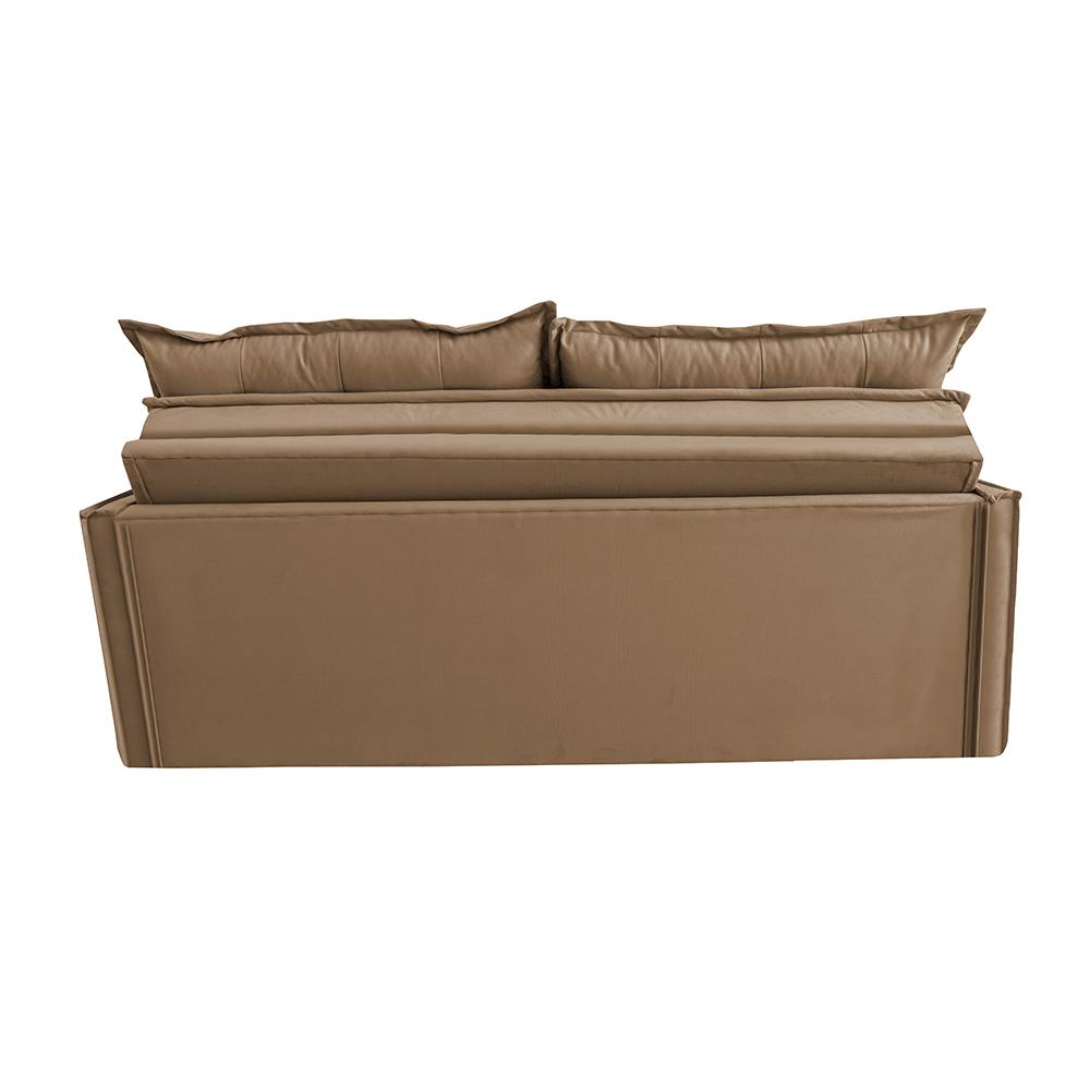 Sofá Sem Caixa Retrátil e Reclinável 1,85m Cama inBox Studio Suede Velusoft Castor