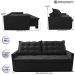 Sofá Sem Caixa Retrátil e Reclinável 1,85m Cama inBox Studio Suede Velusoft Preto