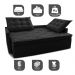Sofá Sem Caixa Retrátil e Reclinável 1,85m Cama inBox Studio Suede Velusoft Preto