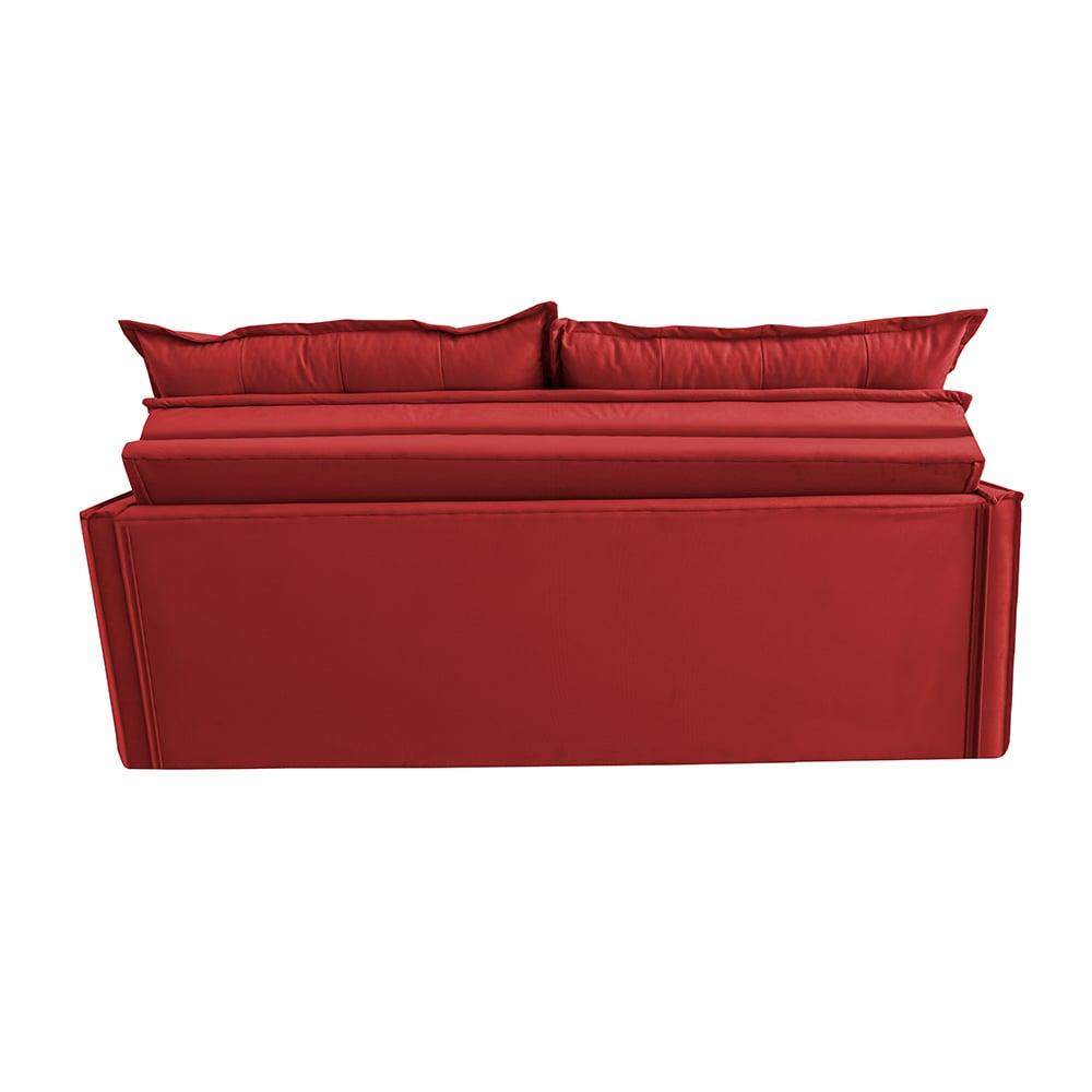 Sofá Sem Caixa Retrátil e Reclinável 1,85m Cama inBox Studio Suede Velusoft Vermelho