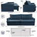 Sofá Sem Caixa Retrátil e Reclinável 1,95m Cama inBox Versátil Suede Velusoft Azul