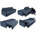 Sofá Sem Caixa Retrátil e Reclinável 1,95m Cama inBox Versátil Suede Velusoft Azul