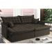 Sofá Sem Caixa Retrátil e Reclinável 1,95m Cama inBox Versátil Suede Velusoft Café