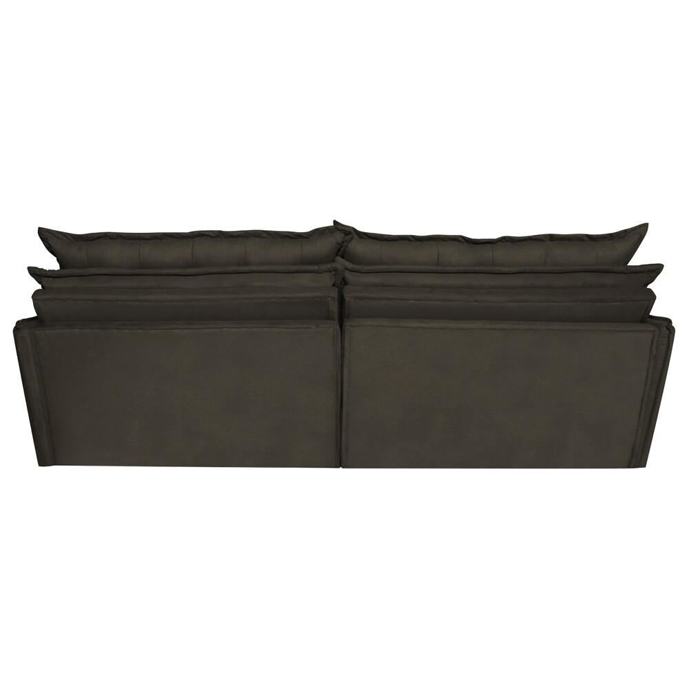 Sofá Sem Caixa Retrátil e Reclinável 1,95m Cama inBox Versátil Suede Velusoft Café