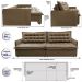 Sofá Sem Caixa Retrátil e Reclinável 1,95m Cama inBox Versátil Suede Velusoft Castor