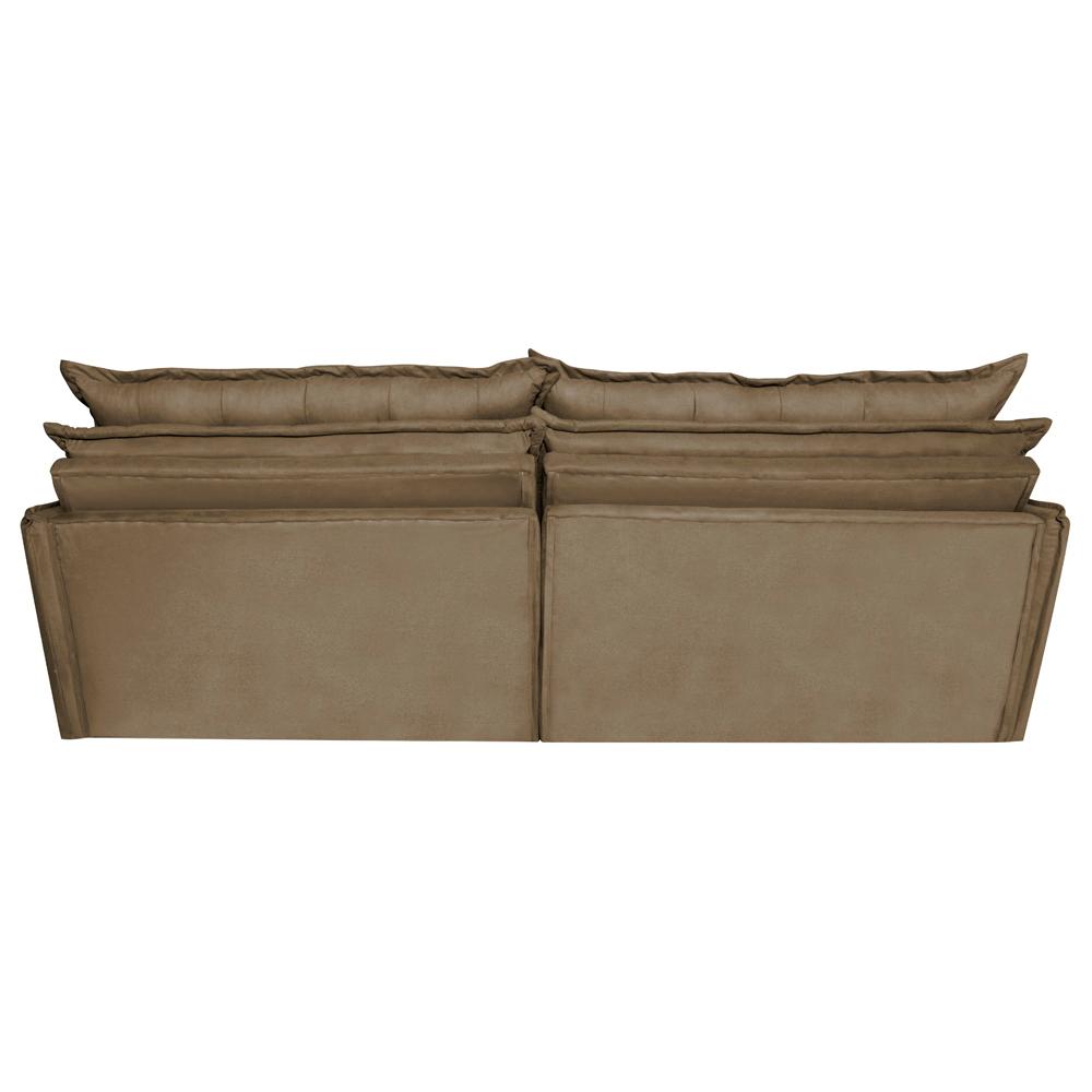 Sofá Sem Caixa Retrátil e Reclinável 1,95m Cama inBox Versátil Suede Velusoft Castor