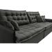 Sofá Sem Caixa Retrátil e Reclinável 1,95m Cama inBox Versátil Suede Velusoft Cinza