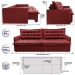 Sofá Sem Caixa Retrátil e Reclinável 1,95m Cama inBox Versátil Suede Velusoft Vermelho