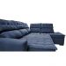 Sofá de Canto Direito 2,65x2,30m Retrátil e Reclinável com Molas Ensacadas Cama inBox Nobre Azul