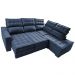Sofá de Canto Direito 2,65x2,30m Retrátil e Reclinável com Molas Ensacadas Cama inBox Nobre Azul