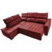 Sofá de Canto Esquerdo 2,65x2,30m Retrátil e Reclinável com Molas Ensacada Cama inBox Nobre Vermelho