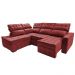 Sofá de Canto Esquerdo 2,65x2,30m Retrátil e Reclinável com Molas Ensacada Cama inBox Nobre Vermelho