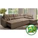 Sofá de Canto Retrátil e Reclinável Direito 3,00x2,36m Molas Cama inBox Espanha Velusoft Castor