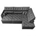 Sofá de Canto Retrátil e Reclinável Direito 3,00x2,36m Molas Cama inBox Espanha Velusoft Cinza