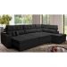 Sofá de Canto Retrátil e Reclinável Direito 3,00x2,36m Molas Cama inBox Espanha Velusoft Preto