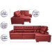 Sofá de Canto Retrátil e Reclinável Direito 3,00x2,36m Molas Cama inBox Espanha Velusoft Vermelho