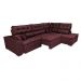 Sofá de Canto Retrátil e Reclinável Direito 3,00x2,36m Molas Cama inBox Espanha Velusoft Vinho