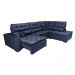 Sofá de Canto Retrátil e Reclinável Direito 3,40x2,36m Molas Cama inBox Espanha Velusoft Azul