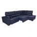 Sofá de Canto Retrátil e Reclinável Direito 3,40x2,36m Molas Cama inBox Espanha Velusoft Azul