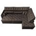 Sofá de Canto Retrátil e Reclinável Direito 3,40x2,36m Molas Cama inBox Espanha Velusoft Café