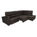 Sofá de Canto Retrátil e Reclinável Direito 3,40x2,36m Molas Cama inBox Espanha Velusoft Café