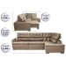 Sofá de Canto Retrátil e Reclinável Direito 3,40x2,36m Molas Cama inBox Espanha Velusoft Castor