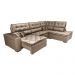 Sofá de Canto Retrátil e Reclinável Direito 3,40x2,36m Molas Cama inBox Espanha Velusoft Castor